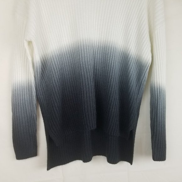 Topshop Womens Sz 2 Ombre Dip Dye Long Sleeve Crew Neck Hi Low Sweater - Picture 3 of 5